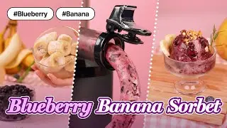 #5 Low Sugar Blueberry Banana Sorbet Recipe💜🍨 I Kuvings Hands-Free Slow Juicer AUTO10