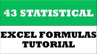 43 statistical formulas in excel 2016
