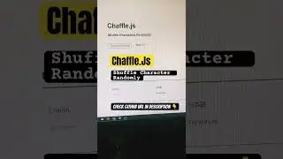 Chaffle.Js | Shuffle Characters Randomly  |JavaScript Plugin #plugins #javascript #shorts