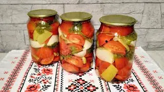 🍅ПОМИДОРЫ Дольками с Луком и Перцем! Заготовки на ЗИМУ. Проверенный рецепт.Вкусно с МАРУСЕЙ ВАНИНОЙ.