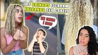 GRINGOS FICARAM ENCARANDO O CABELO DELA ATÉ ELA SAIR! REACT