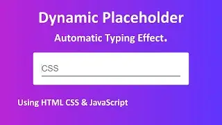 Create a Typing Placeholder Effect for Your Website (HTML, CSS & JavaScript).