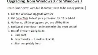 Upgrading from XP to Windows 7 - An overview