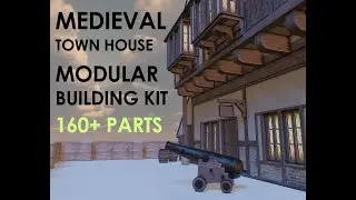 Medieval Town House Modular Asset Kit for Blender