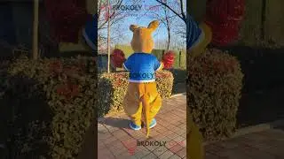 Brown Cute Kangaroo Mascot Animal Costume with Clothes and Pompon