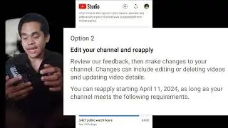 YOUR  CHANNEL IS NOT CURRENTLY ABLE TO EARN