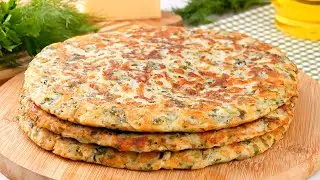 🌿🧀 Быстрые лепешки на кефире с зеленью и сыром! Бездрожжевые лепешки на сковороде!