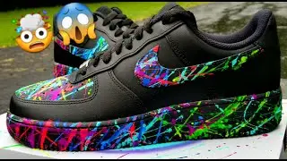 HOW TO SPLATTER CUSTOM SHOES(NIKE AF1S)