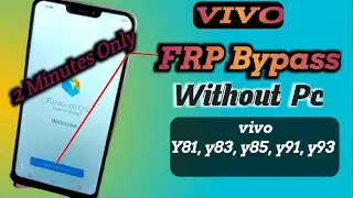 Vivo y81i (1812) FRP Bypass Without Pc |vivo y81 frp bypass | Google Account Bypass Android 8.1.0