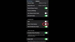 #Iphone - Front camera setting , Mirror front Camera