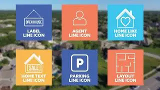 Real Estate Line Icons For Premiere Pro Template