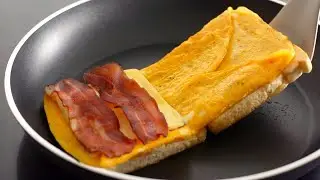 BREAKFAST EGG SANDWICH HACK | Crispy One Pan Egg Toast