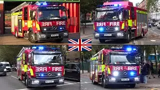 London Fire Engines and Rescue Unit responding - x9 Firetrucks!