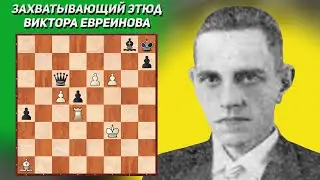 Захватывающий шахматный фейерверк. Шахматный этюд. Виктор Евреинов. 