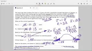 Hypothesis Testing 2-tailed: Solved Problem: Quiz 10#5