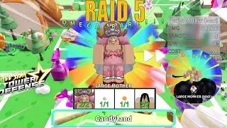 Beating Raid 5 (Candy Land) | Free Unit Large Mother (Big Mom) | Roblox All Star Tower Defense