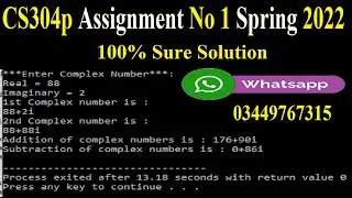 CS304P ASSIGNMENT NO 1 SPRING 2022 || 100% RIGHT SOLUTION || @LearningWithAbidAli