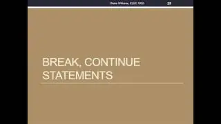 do while loop, break, continue