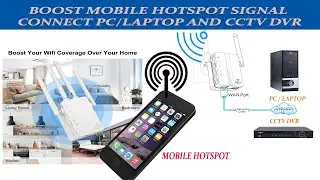 Mobile Hotspot WIFI Signal boost with WIFI Extender and convert in to LAN & use PC/Laptop & CCTV DVR