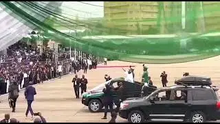 President Bola Tinubu Rides In Mercedes G-Class To Inspect The Guard Of Honour