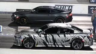 Dodge Scat Pack vs Camaro SS- muscle cars drag racing