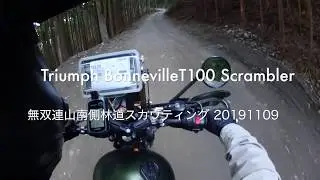 Triumph BonnevilleT100 Scrambler 無双連山南側林道スカウティング 20191109