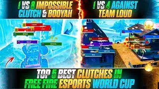 TOP 5 BEST CLUTCHES IN FREE FIRE ESPORTS WORLD CUP | BEST CLUTCH IN FREE FIRE ESPORTS