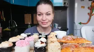 МУКБАНГ РОЛЛЫ ЗАПЕЧЁННЫЕ, ПИЦЦА, ОБЖОР/MUKBANG ЕДА АСМР