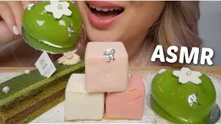 Spring Mousse Cakes * NO Talking Relaxing Soft Eating Sounds | N.E Let's Eat