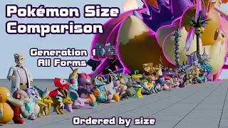 Pokemon Size Comparison - Gen 1 - All Forms - Size Order