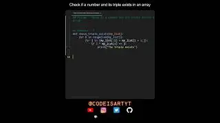 Check if a number and its triple exists in an array in Python | Python Examples | Python Tutorial