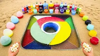 How to make Google Chrome logo with Orbeez, Big Coca Cola, Dr Pepper, Schweppes vs Mentos