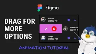 [Basic Figma Animation] Deleting contacts or list using drag / swipe to right to reveal more options