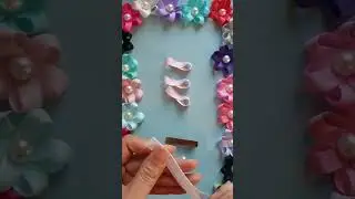 64.How to make a ribbon flower hair clip