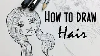 How to Draw Girl's Hairstyles -  Stylized Real Time Hair Drawing Tutorial