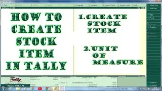 How to create stock item in tally ERP 9 || Create Stock Item in tally