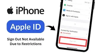 Sign Out Not Available Due to Restrictions in Apple ID | How to Sign Out Apple ID