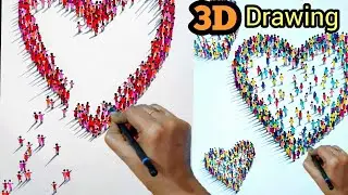 3D 😱  UNIQUE Drawing For Beginners