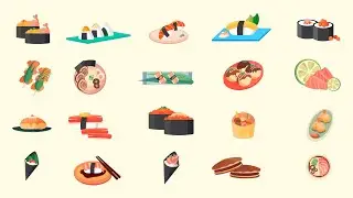 Sushi Green Screen Animation, Sashimi Green Screen, Udon Green Screen, Japanese Food Green Screen