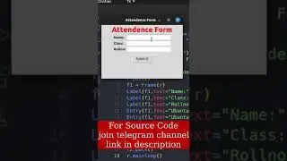 Form design using tkinter in python #shorts #python #pythonprogramming #coding