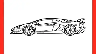 How to draw a LAMBORGHINI AVENTADOR SVJ 2021 step by step / drawing lambo lp 770-4 2020 sports car