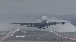 Airbus A380 Best ever Takeoff captured on camera Spectacular crosswind departure