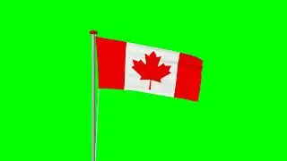 Canada COUNTRY NATIONAL FLAG ANIMATED GREEN SCREEN EFFECT BACKGROUND VIDEO