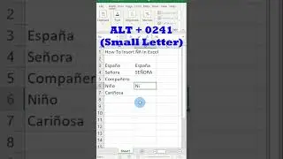 Tutorial On How To Insert Create and Type A Ñ Letter In Excel 