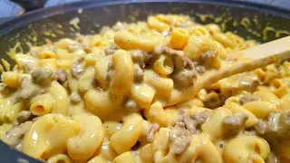 ONE POT Creamy MAC & CHEESE with ground beef Easy | The Ultimate Hamburger Helper Recipe