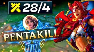 Rank 1 Samira Stomps in Challenger with 28 Kills (pentakill)