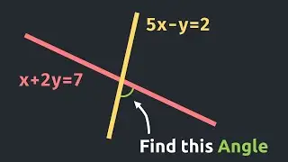 How to Find the Acute Angle Between Two Lines x+2y=7 and 5x-y=2