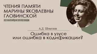 Чтения памяти М.Я. Гловинской. Доклад А.Д. Шмелева