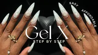 Elegant & Simple Gel X Nails at Home | EASY Marble Nails | gel x nails tutorial