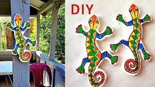 Супер поделка, ящерица, для декора дома, садового участка. DIY garden decor, a lizard